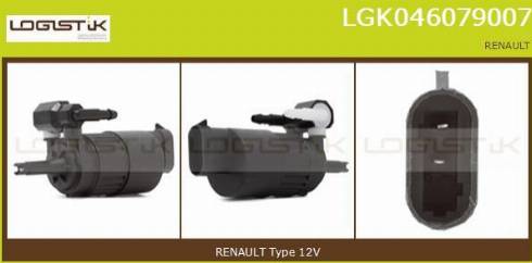 LGK LGK046079007 - Ūdenssūknis, Stiklu tīrīšanas sistēma www.autospares.lv