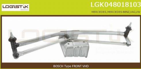 LGK LGK048018103 - Stiklu tīrītāja sviru un stiepņu sistēma www.autospares.lv