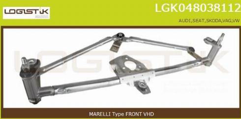 LGK LGK048038112 - Stiklu tīrītāja sviru un stiepņu sistēma www.autospares.lv