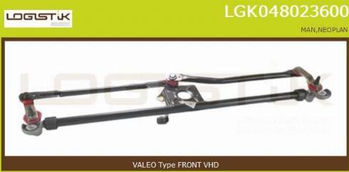 LGK LGK048023600 - Stiklu tīrītāja sviru un stiepņu sistēma www.autospares.lv