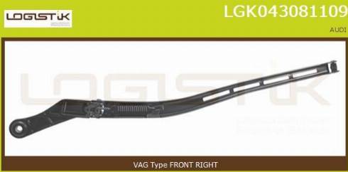 LGK LGK043081109 - Рычаг стеклоочистителя, система очистки окон www.autospares.lv