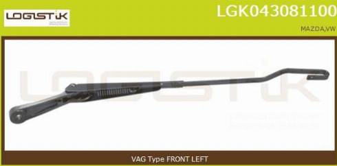 LGK LGK043081100 - Рычаг стеклоочистителя, система очистки окон www.autospares.lv