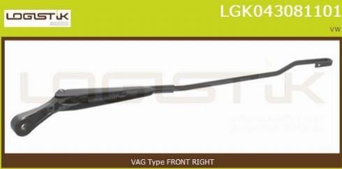 LGK LGK043081101 - Рычаг стеклоочистителя, система очистки окон www.autospares.lv