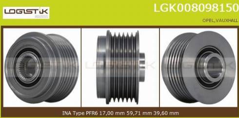 LGK LGK008098150 - Piedziņas skriemelis, Ģenerators autospares.lv