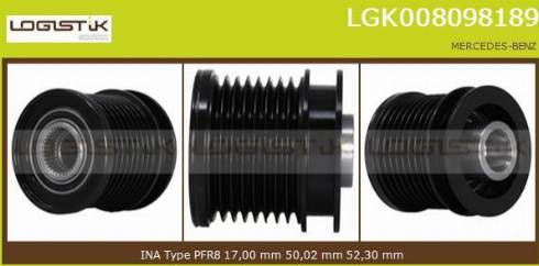 LGK LGK008098189 - Piedziņas skriemelis, Ģenerators www.autospares.lv