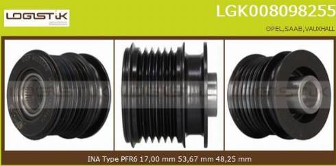 LGK LGK008098255 - Piedziņas skriemelis, Ģenerators www.autospares.lv