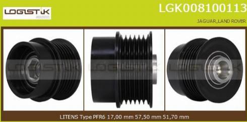 LGK LGK008100113 - Piedziņas skriemelis, Ģenerators www.autospares.lv