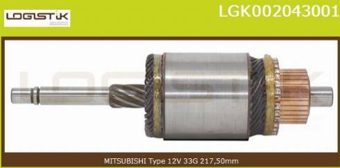 LGK LGK002043001 - Armature, starter www.autospares.lv