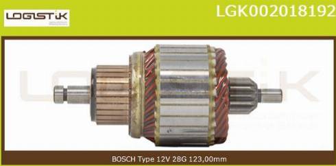 LGK LGK002018192 - Якорь, стартер www.autospares.lv