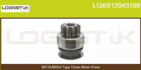 LGK LGK012043109 - Zobrats, Starteris www.autospares.lv