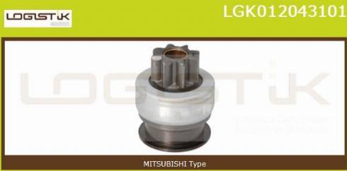 LGK LGK012043101 - Ведущая шестерня, бендикс, стартер www.autospares.lv