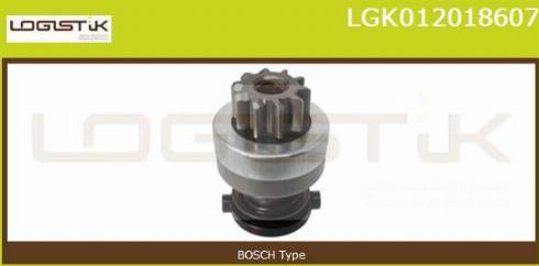 LGK LGK012018607 - Pinion, bendix, starter www.autospares.lv