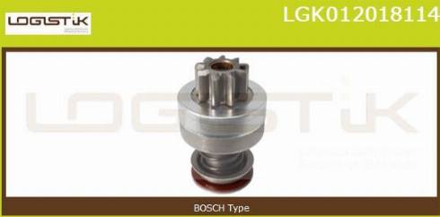 LGK LGK012018114 - Pinion, bendix, starter www.autospares.lv