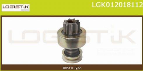 LGK LGK012018112 - Pinion, bendix, starter www.autospares.lv