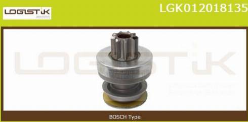 LGK LGK012018135 - Ведущая шестерня, бендикс, стартер www.autospares.lv