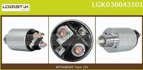 LGK LGK036043101 - Тяговое реле, соленоид, стартер www.autospares.lv