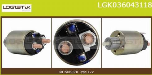 LGK LGK036043118 - Тяговое реле, соленоид, стартер www.autospares.lv