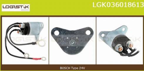 LGK LGK036018613 - Тяговое реле, соленоид, стартер www.autospares.lv