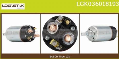 LGK LGK036018193 - Тяговое реле, соленоид, стартер www.autospares.lv