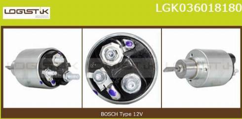 LGK LGK036018180 - Тяговое реле, соленоид, стартер www.autospares.lv