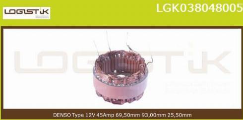 LGK LGK038048005 - Stator, alternator www.autospares.lv