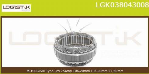 LGK LGK038043008 - Stators, Ģenerators autospares.lv