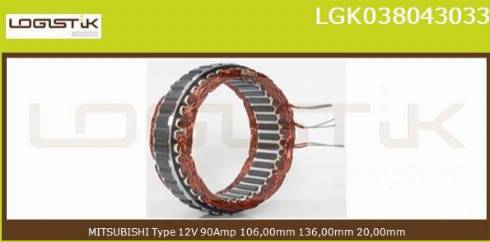 LGK LGK038043033 - Статор, генератор www.autospares.lv