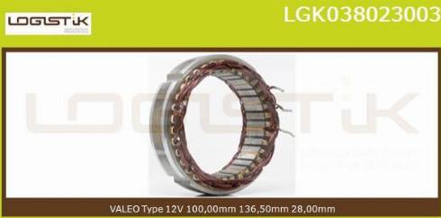 LGK LGK038023003 - Stator, alternator www.autospares.lv