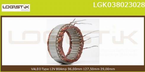 LGK LGK038023028 - Stator, alternator www.autospares.lv