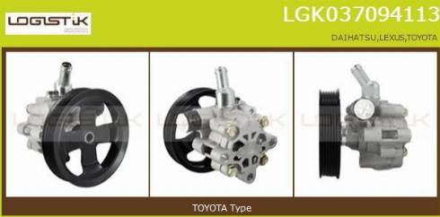 LGK LGK037094113 - Hidrosūknis, Stūres iekārta www.autospares.lv