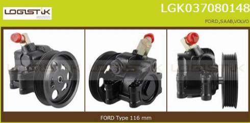 LGK LGK037080148 - Hydraulic Pump, steering system www.autospares.lv