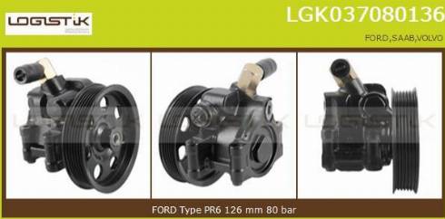 LGK LGK037080136 - Hidrosūknis, Stūres iekārta www.autospares.lv