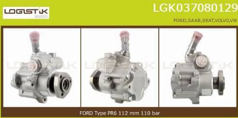 LGK LGK037080129 - Hidrosūknis, Stūres iekārta www.autospares.lv