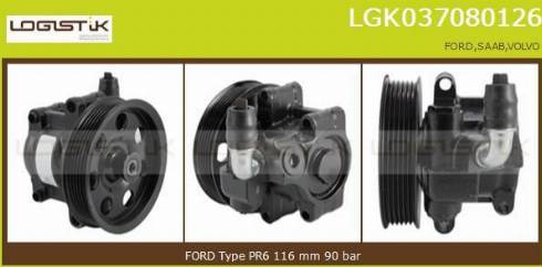 LGK LGK037080126 - Hidrosūknis, Stūres iekārta www.autospares.lv