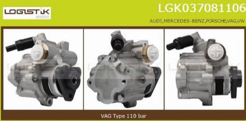 LGK LGK037081106 - Hidrosūknis, Stūres iekārta www.autospares.lv