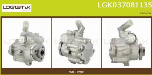 LGK LGK037081135 - Hidrosūknis, Stūres iekārta www.autospares.lv