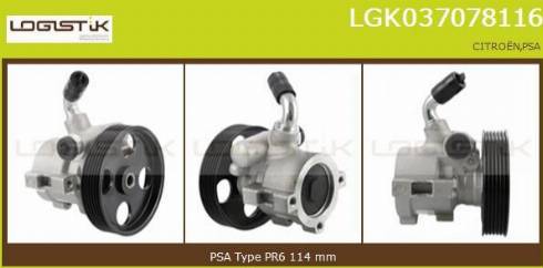 LGK LGK037078116 - Hidrosūknis, Stūres iekārta www.autospares.lv