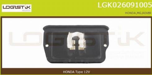 LGK LGK026091005 - Rezistors, Salona ventilators www.autospares.lv