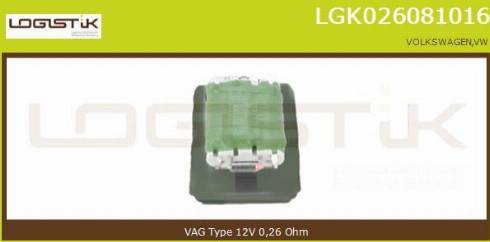 LGK LGK026081016 - Rezistors, Salona ventilators www.autospares.lv