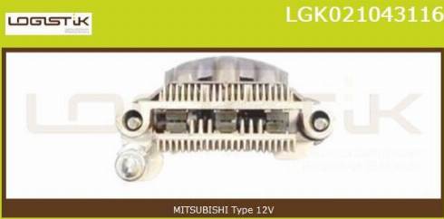 LGK LGK021043116 - Выпрямитель, диодный мост, генератор www.autospares.lv