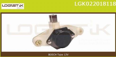 LGK LGK022018118 - Voltage regulator, alternator www.autospares.lv