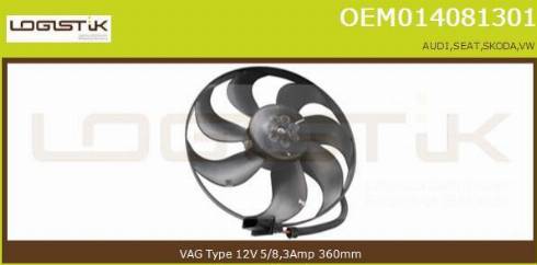 LGK OEM014081301 - Ventilators, Motora dzesēšanas sistēma www.autospares.lv