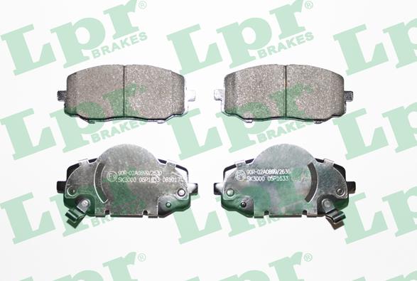 LPR 05P1633 - Тормозные колодки, дисковые, комплект www.autospares.lv