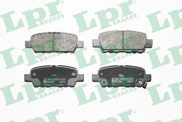 LPR 05P1862 - Тормозные колодки, дисковые, комплект www.autospares.lv