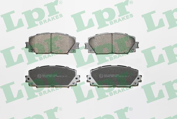 LPR 05P1333 - Тормозные колодки, дисковые, комплект www.autospares.lv