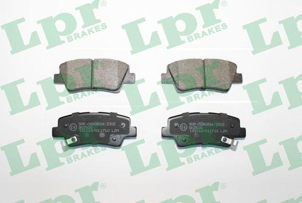 LPR 05P1710 - Тормозные колодки, дисковые, комплект www.autospares.lv