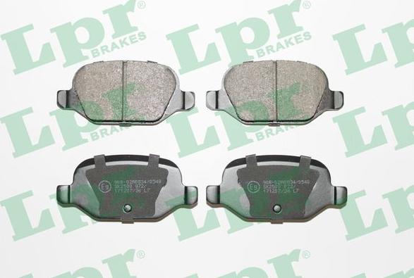 LPR 05P872 - Тормозные колодки, дисковые, комплект www.autospares.lv