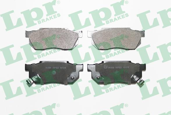 LPR 05P322 - Тормозные колодки, дисковые, комплект www.autospares.lv