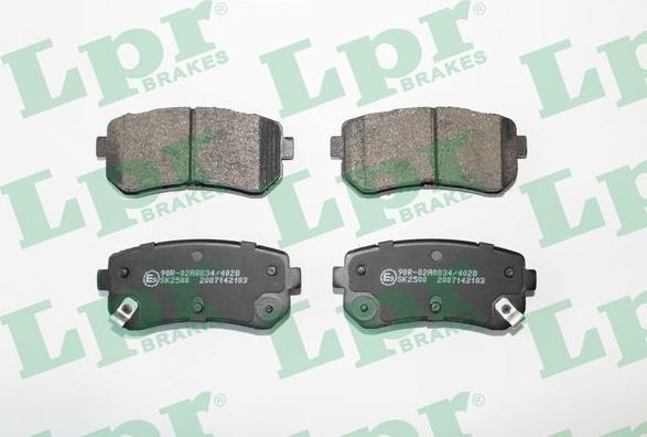 LPR 05P2103 - Тормозные колодки, дисковые, комплект www.autospares.lv