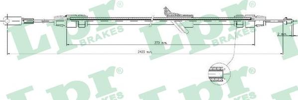 LPR C0982B - Cable, parking brake www.autospares.lv